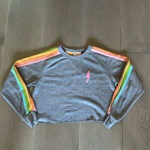 Aviator Nation Bolt Cropped Classic Crewneck